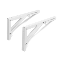 Кронштейн складной для столов и полок ТУНДРА, 2 шт., длина 350 мм, сталь, цвет белый Кронштейн складной для столов и полок ТУНДРА, 2 шт., длина 350 мм, сталь, цвет белый