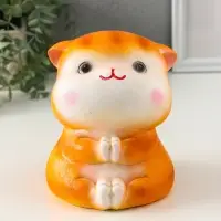 Копилка "Кот Дзен" рыжий, 16х14х14,5 см