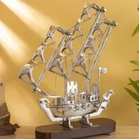 Корабль сувенирный 30х8х40 см, латунь