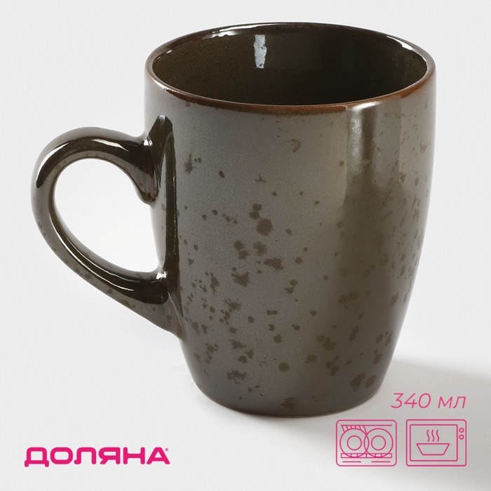 Кружка керамическая Доляна &laquo;Норди&raquo;, 340 мл, цвет коричневый