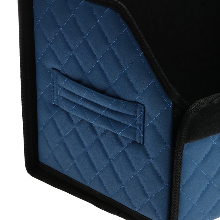 Органайзер кофр в багажник автомобиля Cartage саквояж, экокожа стеганая, 70 см, синий