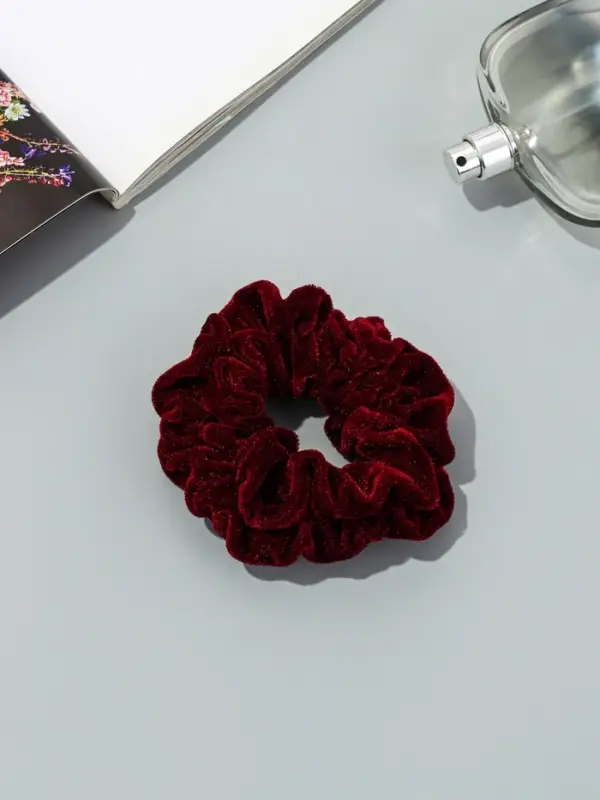 Резинка для волос &laquo;Орбита&raquo;, джемма бархат, 10 см, бордовая