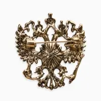 Брошь &laquo;Герб Российской Федерации&raquo;, цвет зелёный в чернёном золоте