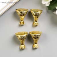 Уголок (ножка) для шкатулки металл "Царская" набор 4 шт золото 2,5х2,2 см Уголок (ножка) для шкатулки металл "Царская" набор 4 шт золото 2,5х2,2 см