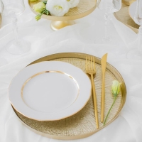 Блюдо сервировочное &laquo;Кувшинка&raquo;, d=28 см, цвет золотой