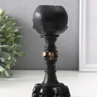 Подсвечник &laquo;Череп на ножке&raquo;, 16&times;6.5&times;7.5 см, чёрный