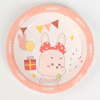 Набор бумажной посуды "Счастливый зайка", набор 12 шт. Набор бумажной посуды "Счастливый зайка", набор 12 шт.