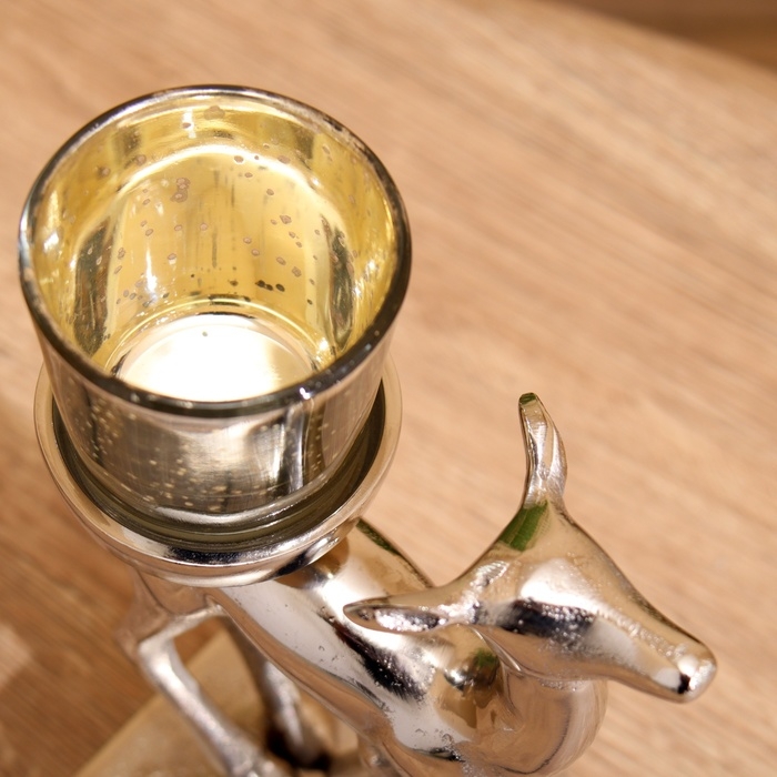 Подсвечник "Оленёнок" алюминий 11х8х17 см