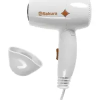 Фен Sakura SA-4049W, 1200 Вт, 2 температурных режима, 2 скорости, белый