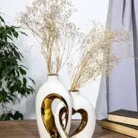 Ваза керамика настольная "Лари" (набор 2 шт) h=26х23, d=4 см, белый