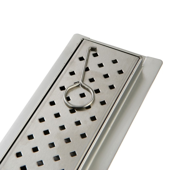 Трап ZEIN engr, c флaнцeм свободного вращ 360&deg;, 7&times;100 см, d=40/50 мм, нерж сталь, сатин