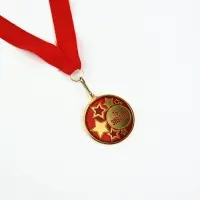 Медаль с уф-печатью "Ты звезда", диам. 5 см. Цвет зол. С лентой