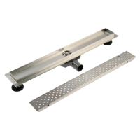 Трап ZEIN engr, c флaнцeм свободного вращ 360&deg;, 7*60 см, d=40/50 мм, нерж сталь, сатин