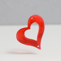 Музыка ветра пластик "Сердце" 4 трубочки 11 фигурок  50 см