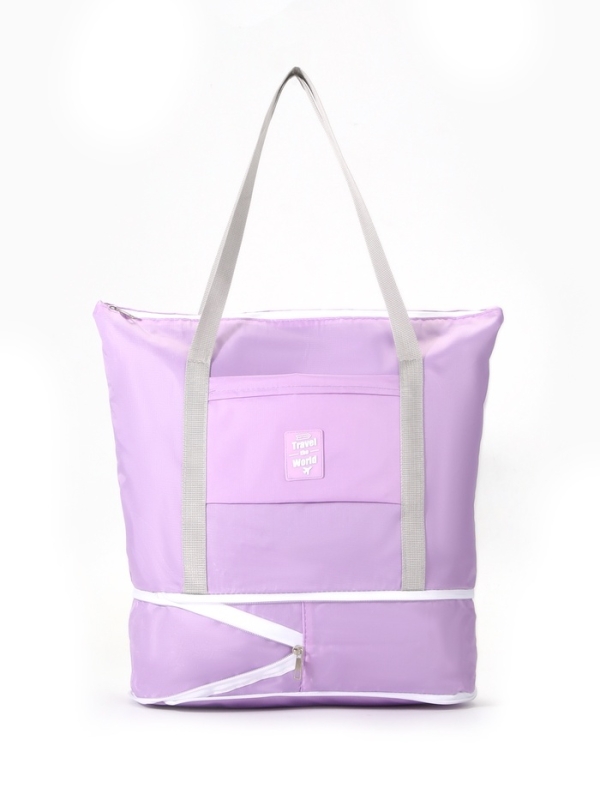 Сумка дорожная на молнии, сиреневая