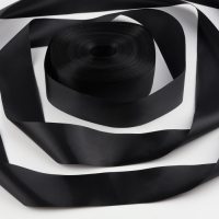 Лента атласная, 50 мм × 100 ± 5 м, цвет чёрный Лента атласная, 50 мм × 100 ± 5 м, цвет чёрный