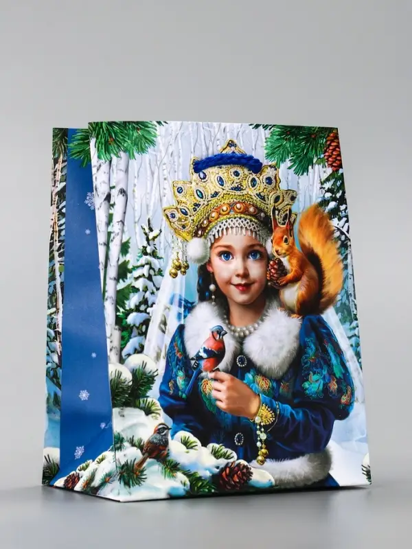Пакет подарочный новогодний ламинированный, &laquo;Новогодняя пора&raquo; , 11.5&times;6.5&times;14.5 см