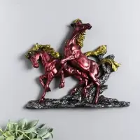 Панно "Две лошади" 22х19х4 см