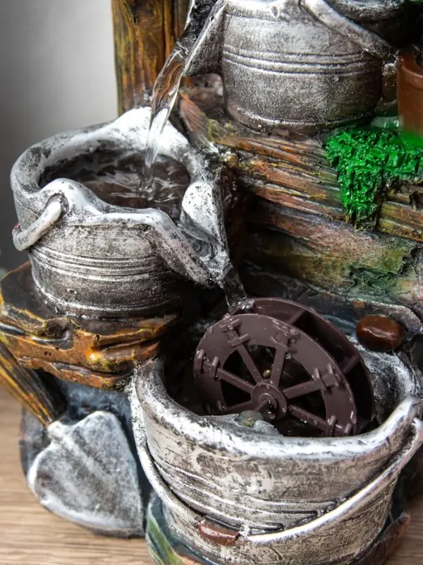 Фонтан "Ведерки под деревом" 32х15х13 см (с подсветкой)