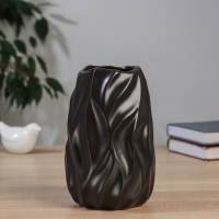 Керамическая ваза декоративная настольная &laquo;Грэйем&raquo;, для цветов, сухоцветов, d-7 см, 17.5&times;10 см, чёрный