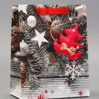 Пакет подарочный ламинированный "Игрушки в снегу", 18 х 23 х 10 см