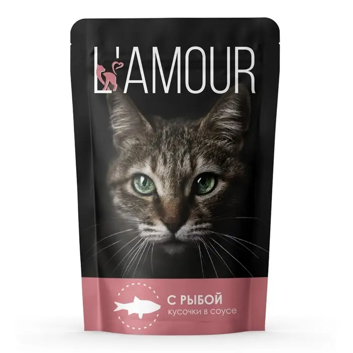 Влажный корм "L&rsquo;AMOUR" для кошек, рыба в соусе, 75 г