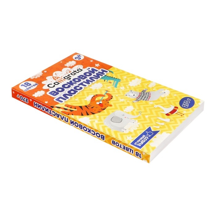 Пластилин мягкий (восковой) Calligrata, 18 цветов, 270 г Пластилин мягкий (восковой) Calligrata, 18 цветов, 270 г