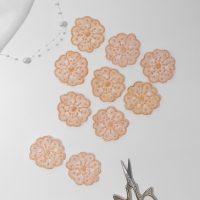 Вязаные элементы «Цветки», 4,5 × 4,5 см, 10 шт, цвет персиково-розовый/хамелеон Вязаные элементы «Цветки», 4,5 × 4,5 см, 10 шт, цвет персиково-розовый/хамелеон