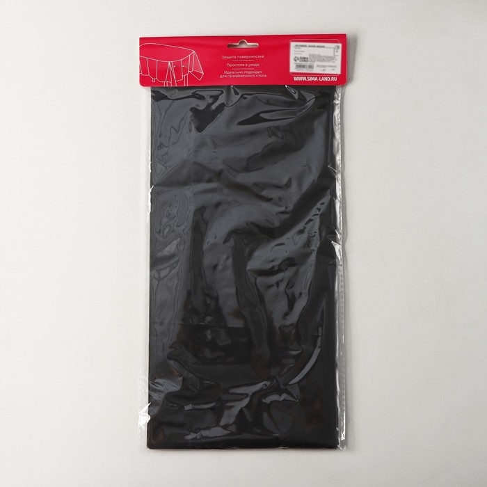 Скатерть на стол Доляна &laquo;Праздничный стол&raquo;, 137&times;183 см, толщина 30 мкм, цвет чёрный