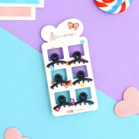 Краб для волос "Ариэлла" (набор 6 шт) зубчики дуга, 2,5 см, чёрный Краб для волос "Ариэлла" (набор 6 шт) зубчики дуга, 2,5 см, чёрный