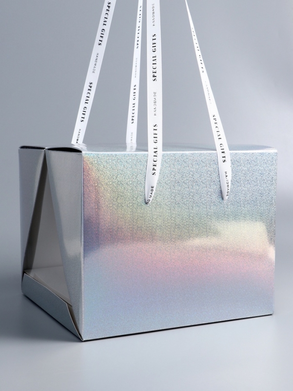 Коробка под бенто-торт с ленточками, 25 х 25 х 20 см