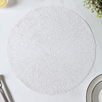 Набор салфеток сервировочных на стол Доляна &laquo;Соломка&raquo;, d=38 см, 4 шт, цвет светло-серый