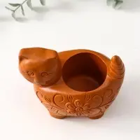 Подсвечник &laquo;Кошка с орнаментом&raquo;, 8.5&times;9.5&times;6.5 см, красная глина