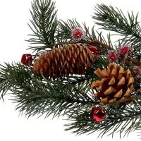 Декор настенный &laquo;Еловая ветвь с шишками&raquo;, 70&times;27 см, 30LED, от батареек CR2032&times;2, свечение тёплое белое