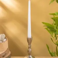 Подсвечник "Оттепель" алюминий 16 см, цв. серебро