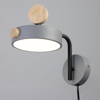 Бра с выключателем на проводе "Пиатти" LED 12Вт 4000К серый 15х26х16см