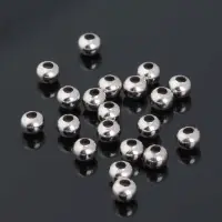 Кримп (зажимная бусина), 4 мм (набор 20 шт.), цвет серебро