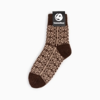 Носки женские новогодние шерстяные, цвет коричневый, размер 23-25 Носки женские новогодние шерстяные, цвет коричневый, размер 23-25
