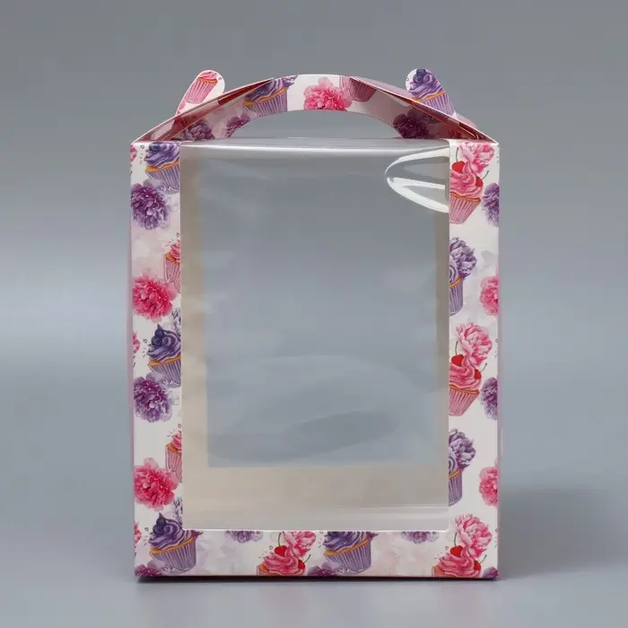 Коробка под маленький торт, кондитерская упаковка, &laquo;Паттерн&raquo;, 15 х 15 х 18 см