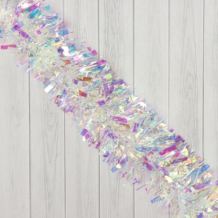 Мишура новогодняя &laquo;Зимнее волшебство. Праздничный отблеск&raquo;, d-9 см, 200 см, перламутровый прозрачный