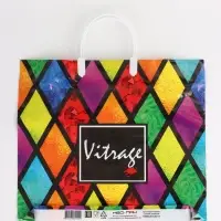 Пакет "Витраж, полиэтиленовый, пластиковая ручка 37х35 см 90 мкм