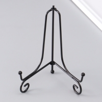 Подставка для тарелок металл 15х9,5 см, чёрная "Узорная" для тарелок d=15-18 см набор 5 шт   1088043