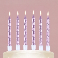 Свечи для торта, розовые, 12 шт., 11 х 0,5 см