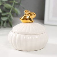 Шкатулка керамика "Золотой кролик" МИКС 7,5х7,5х7 см