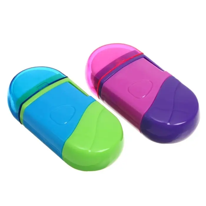 Точилка с контейнером &laquo;Универсальная&raquo;, с ластиком, МИКС