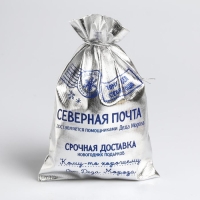 Мешочек подарочный парча &laquo;Северная почта&raquo; ,16 х 24см +/- 1.5 см, Новый год