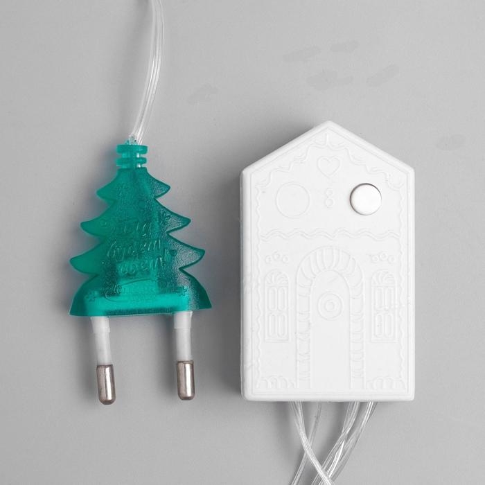 Гирлянда &laquo;Нить&raquo; 10 м, IP20, прозрачная нить, 100 LED, свечение мульти, 8 режимов, 220 В