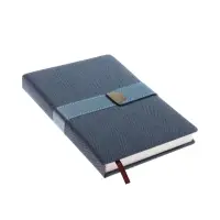 Ежедневник недатированный формат А5, с хлястиком, 128л, линия, пвх, Индиго