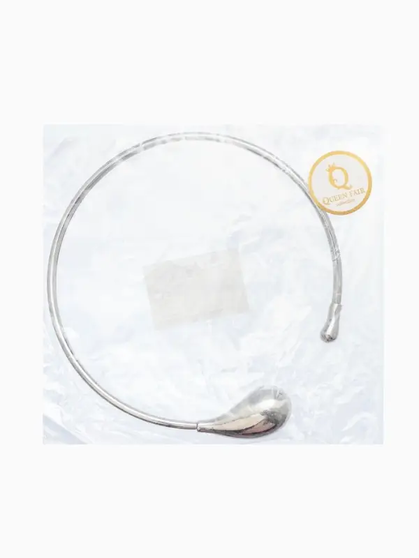 Колье-Чокер "Капли БО", цвет серебро