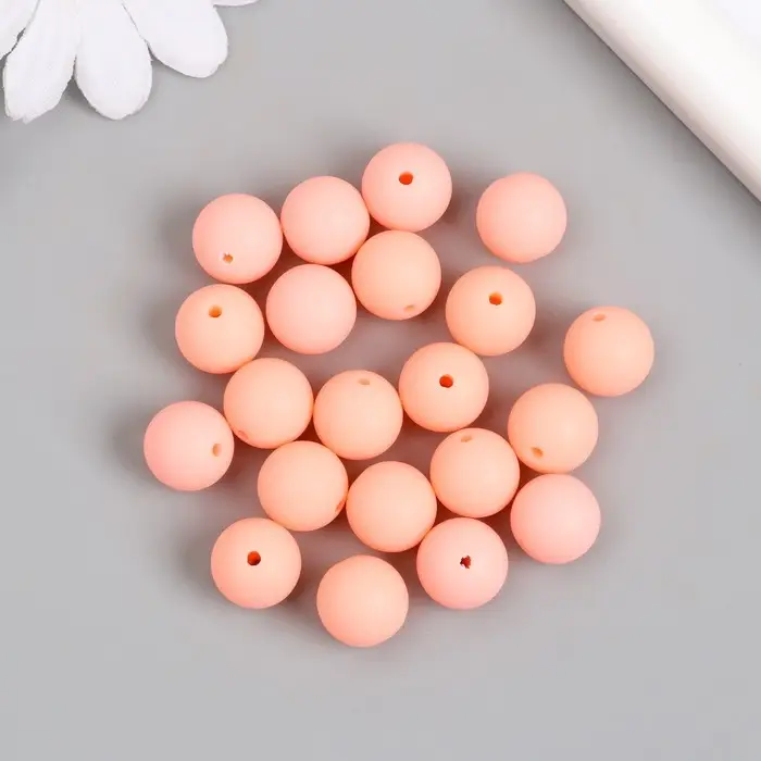 Бусины для творчества пластик "Нежно-розовый" матовые d=1,2 см набор 20 гр